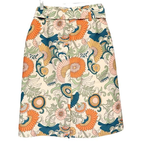 J.Crew Silk Floral Tie Waist Skirt Size 6 Lined Retro Botanical Print - Picture 6 of 6
